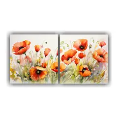 GENERICO - Set 2 Lienzos Conceptual Personalidad Flores 100x50 Cm