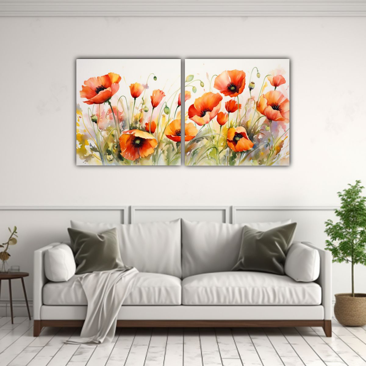 GENERICO - Set 2 Lienzos Conceptual Personalidad Flores 100x50 Cm