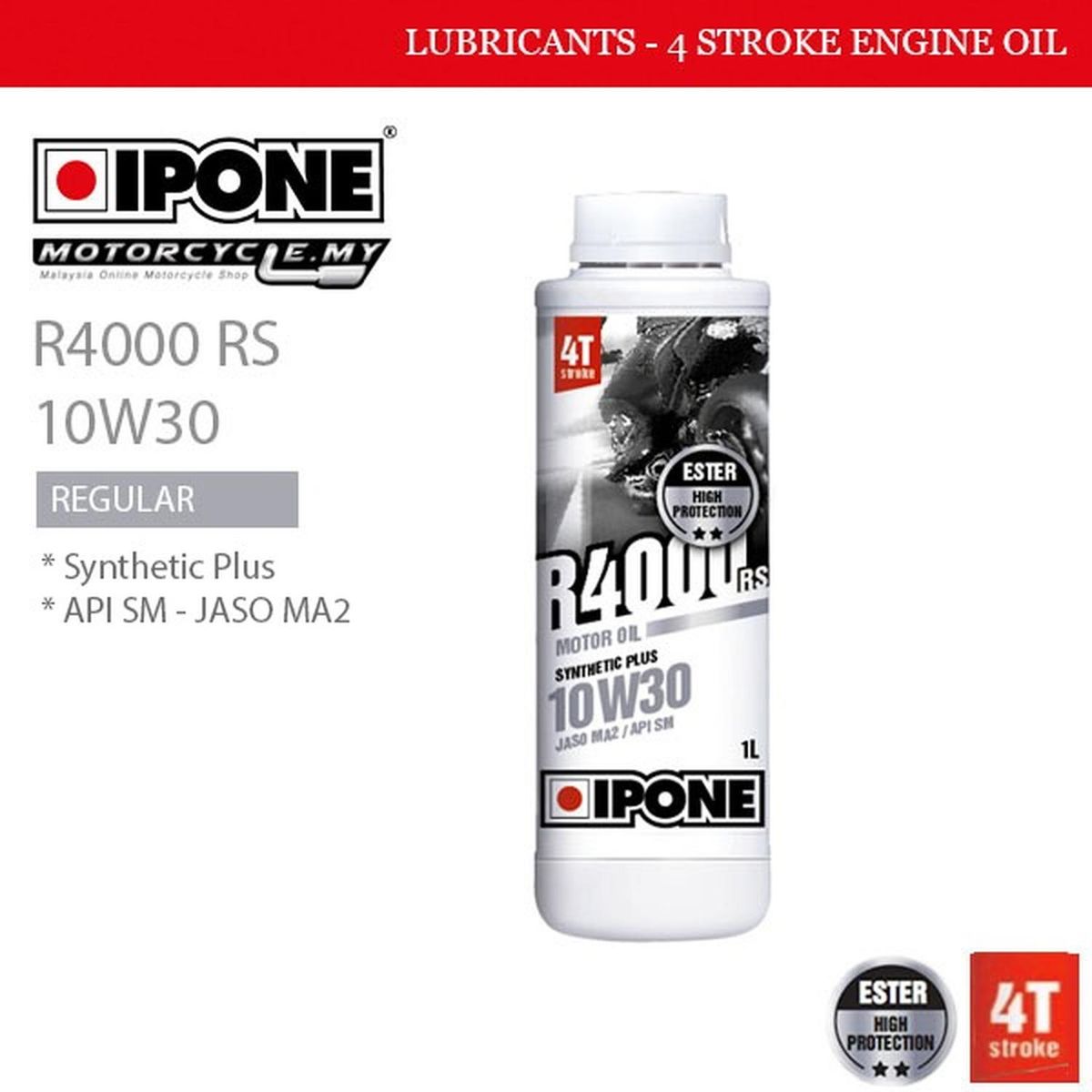 IPONE - Aceite De Moto 10w 30 Semi Sintético Ipone R4000rs Original