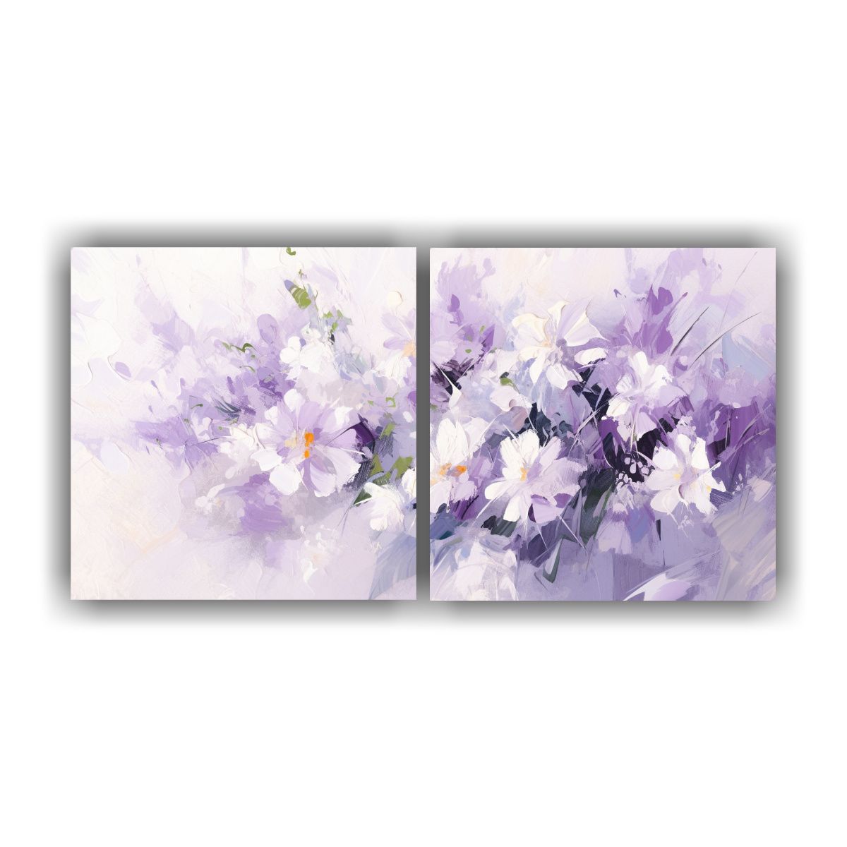 GENERICO - Pintura En Lienzo De Flores En Colores Morado Y 80x40 Cm
