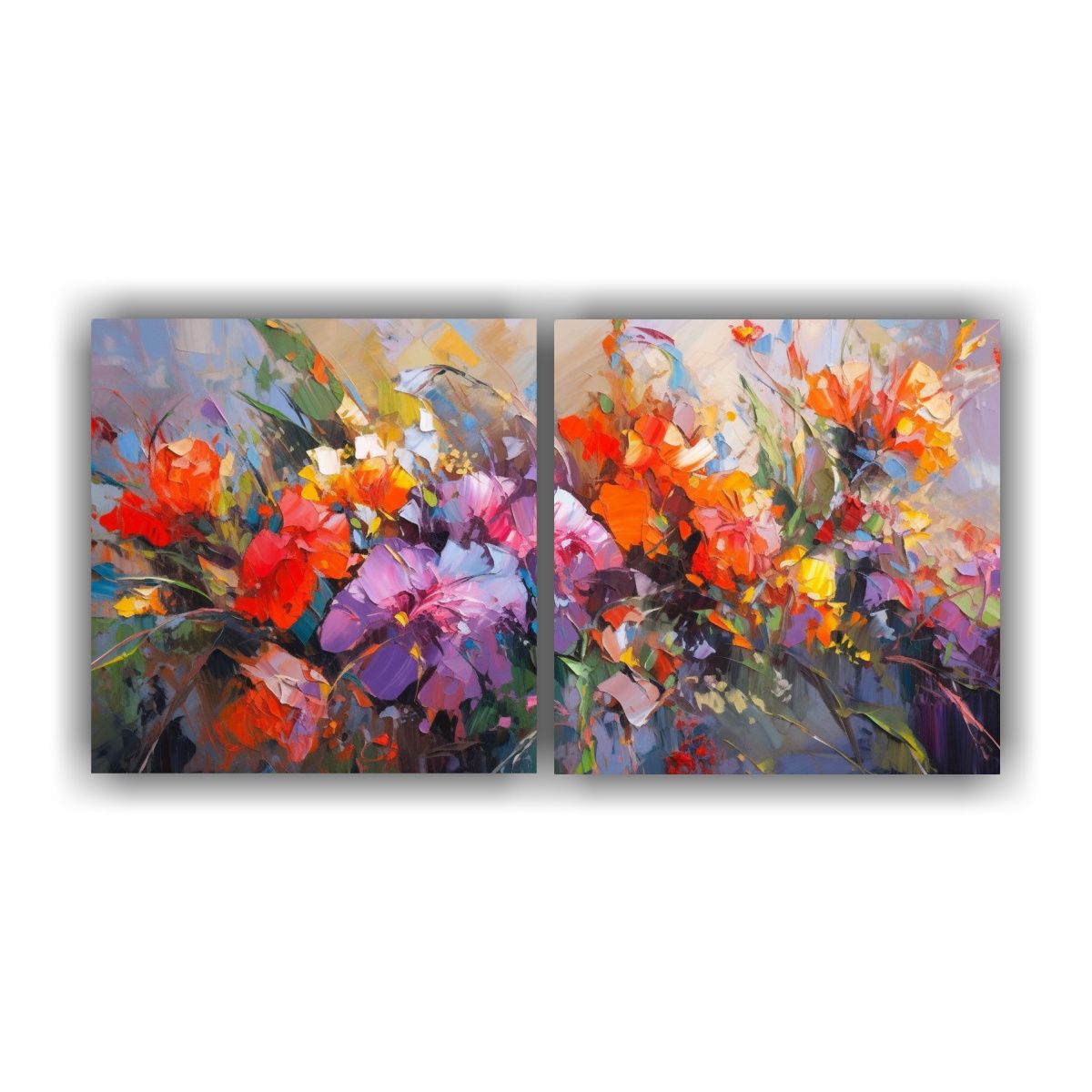 GENERICO - Lienzos De Tela Expresión Contraste Flores 60x30 Cm
