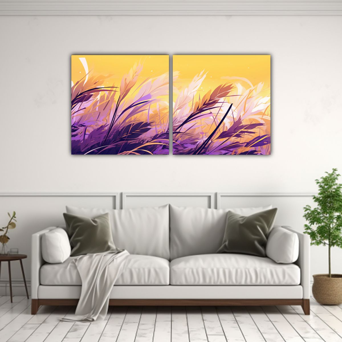 GENERICO - Pinturas Decorativas Con Granos De Arroz Amarillo 80x40 Cm