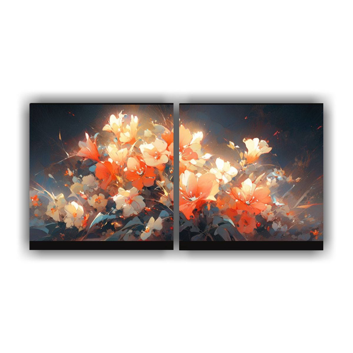 GENERICO - Cuadro De Flores Vibrantes Estilo Vib 60x30 Cm