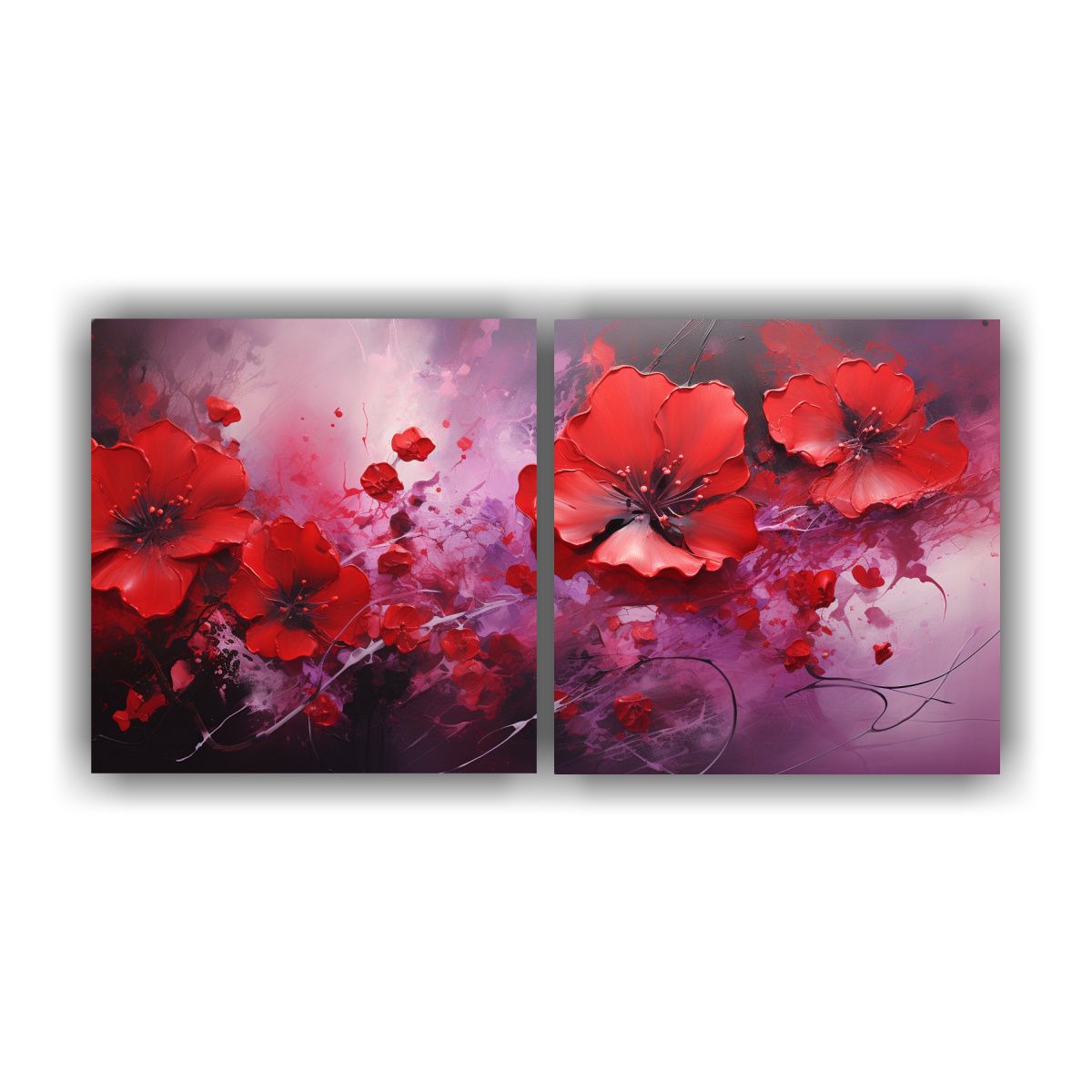 GENERICO - Cuadro Abstracto Equilibrio Visual Flores 80x40 Cm