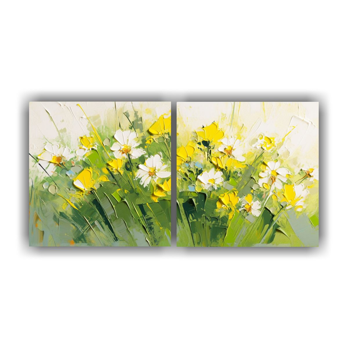 GENERICO - Cuadros Modernos De Escenario Amarillo Y Verde 80x40 Cm