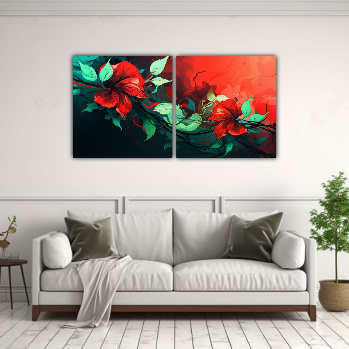 GENERICO - Pinturas Decorativas En Lienzo Con Ambiente 60x30 Cm