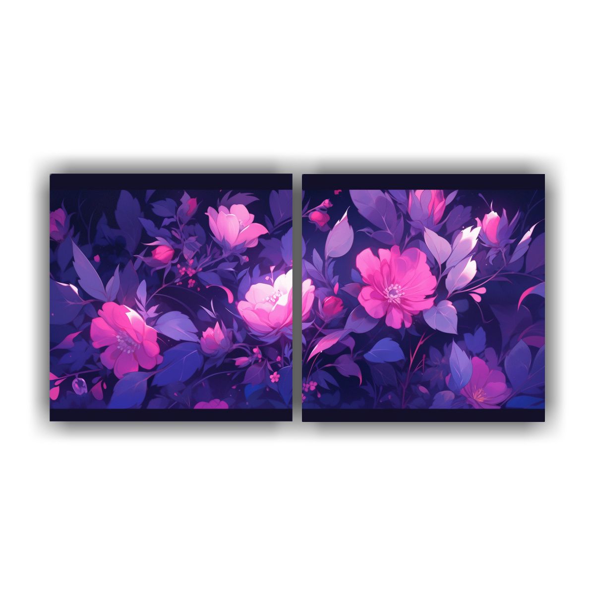 GENERICO - Cuadros Movimiento Purple Y Rosa Neonoir En El 100x50 Cm