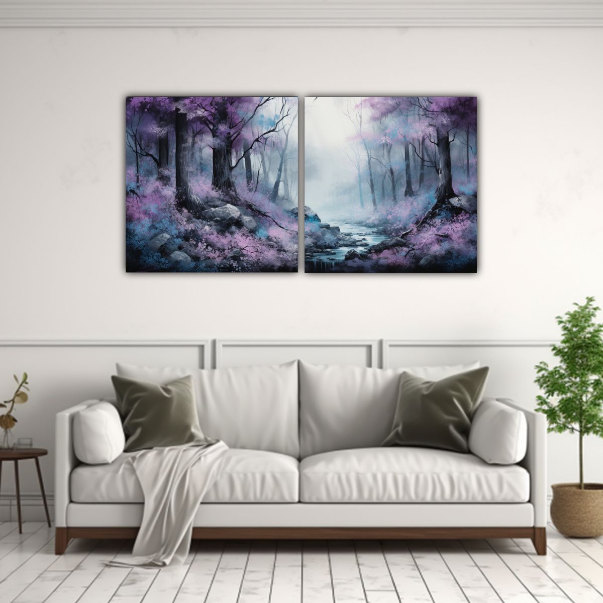 GENERICO - Pinturas Decorativas De Paisaje De Bosque En 60x30 Cm