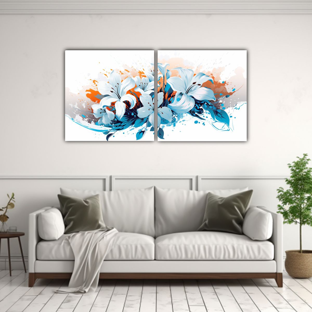 GENERICO - Cuadros Tonos Escenario Blanco Estilo Neonoir 100x50 Cm