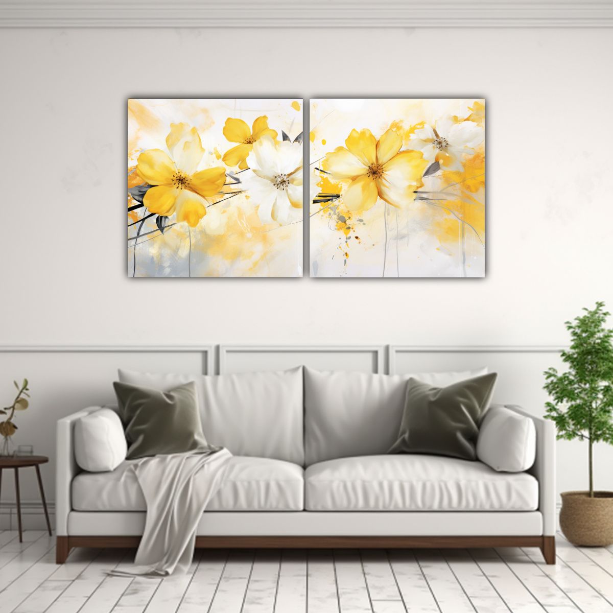 GENERICO - Conjunto De 2 Lienzos Inspiradores Para Salón En 80x40 Cm
