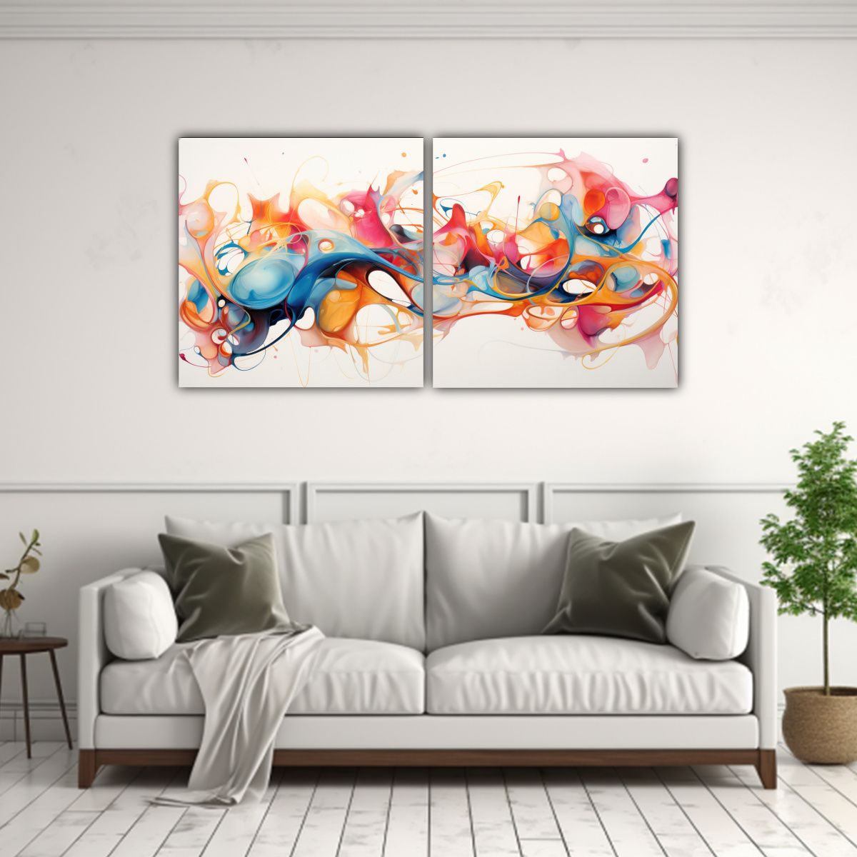 GENERICO - Conjunto 2 Artes Tema Estética Patrones 100x50 Cm