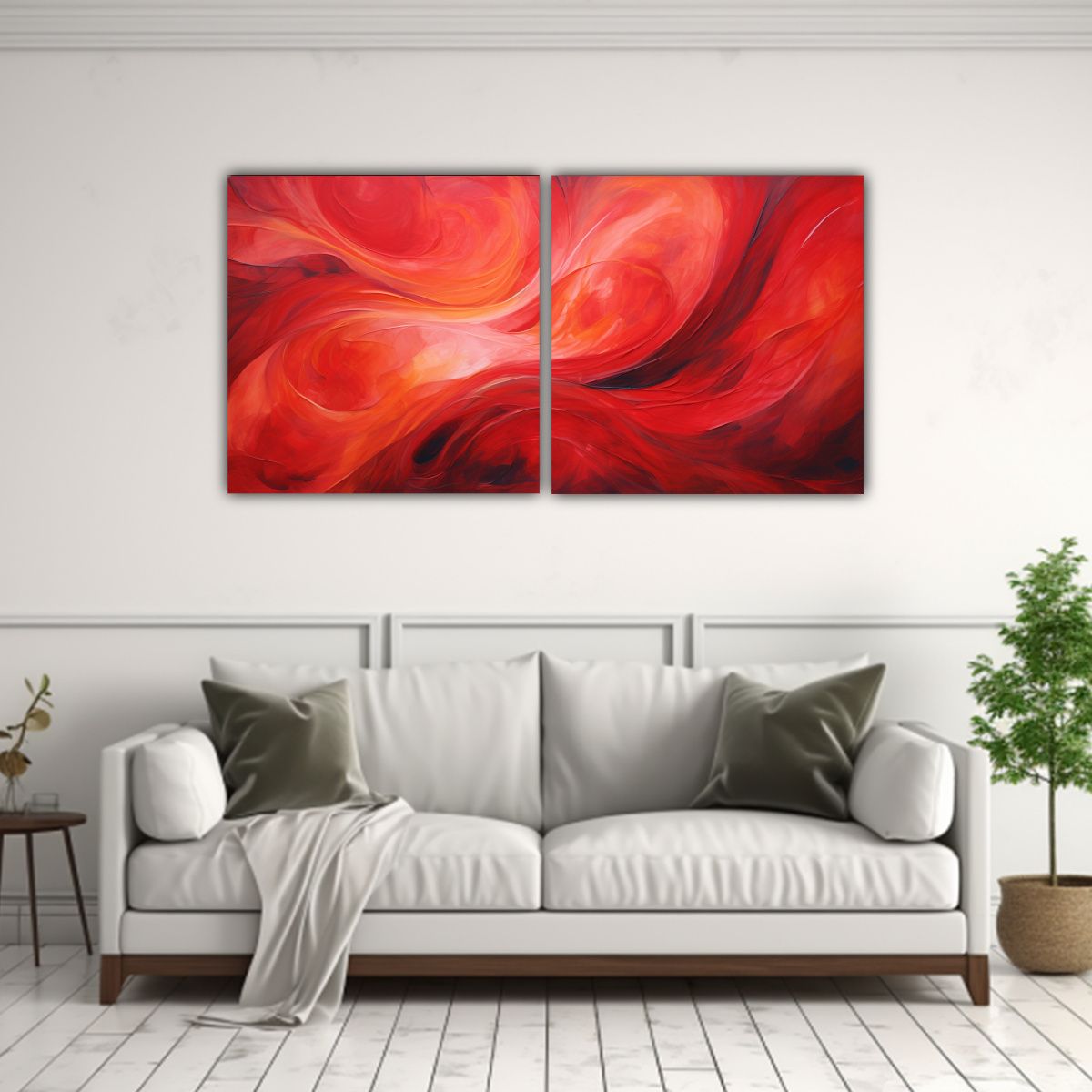 GENERICO - Cuadros Abstractos Simétricos En Vibrantes Tonos 100x50 Cm