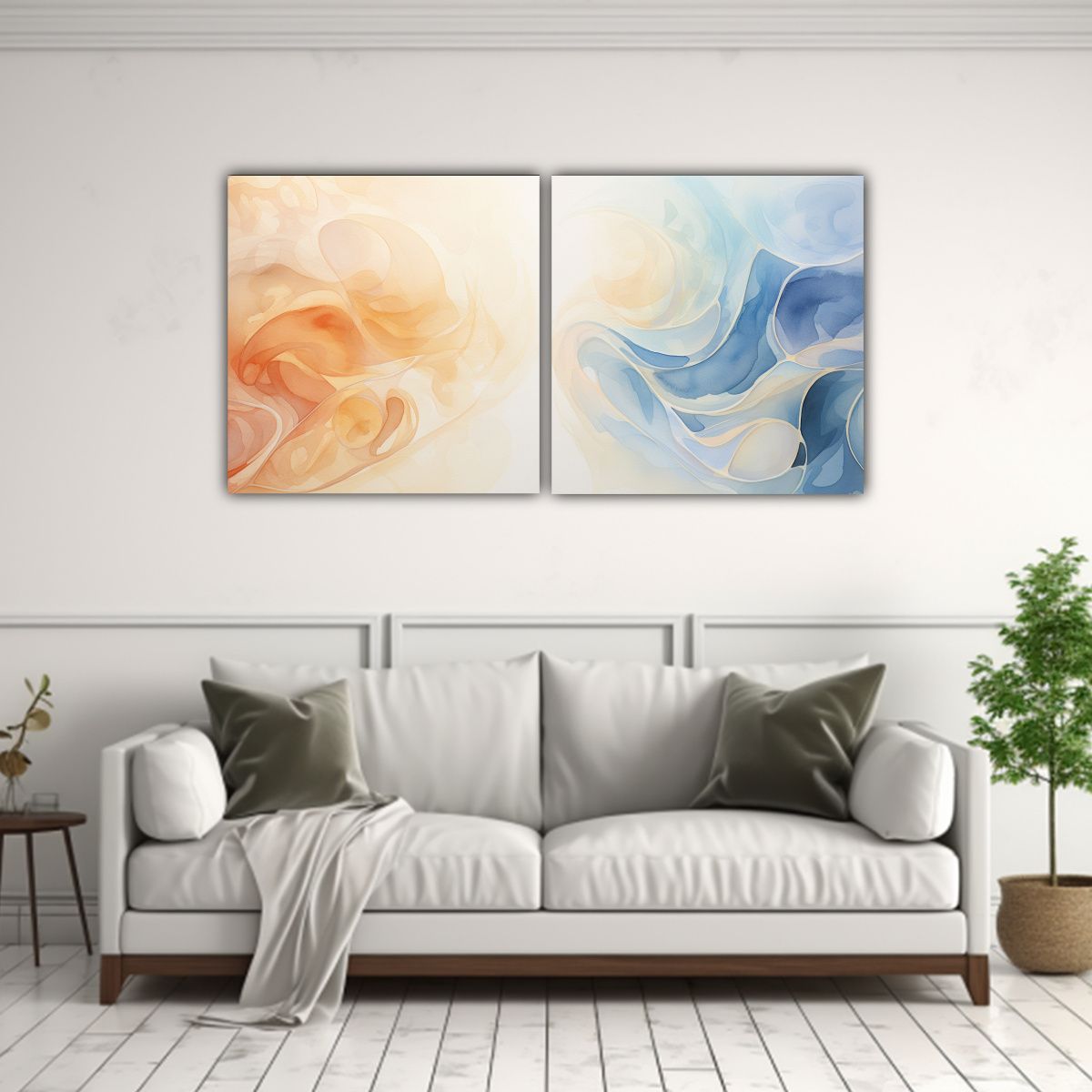 GENERICO - Lienzos Impreso Unico Abstracto Remolinos Suaves 80x40 Cm