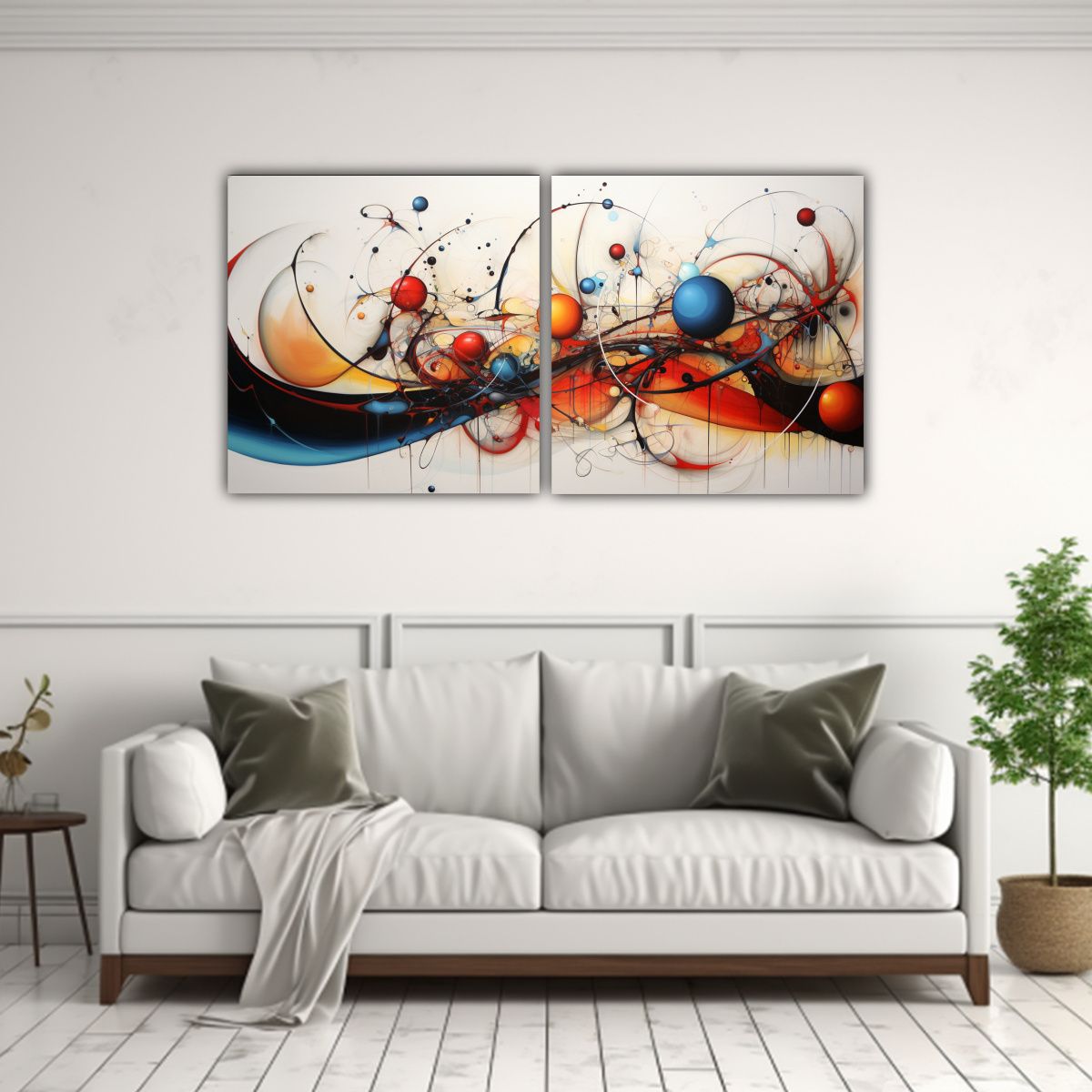 GENERICO - Dos Composiciones Patrón Intenso Venta De 100x50 Cm