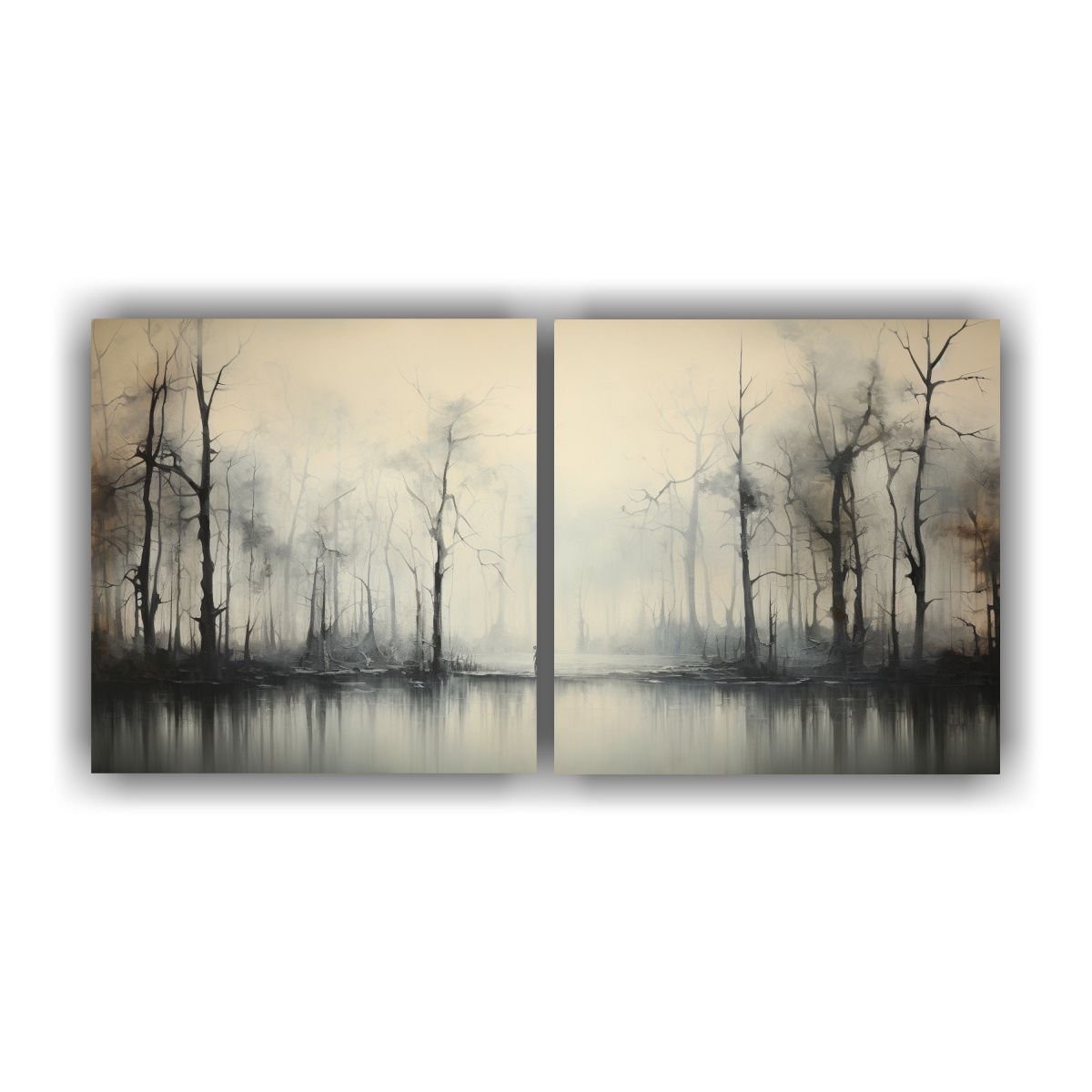 GENERICO - Cuadros Estilo Galería Para Oficina Bosque De 60x30 Cm