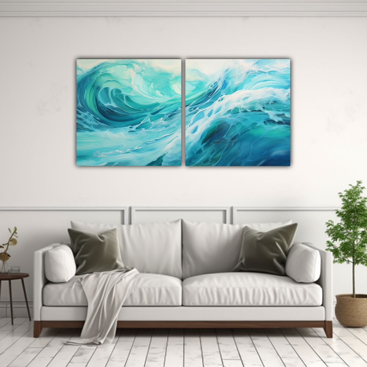 GENERICO - Pinturas Creativas Estéticas De Dos Lienzos De 80x40 Cm