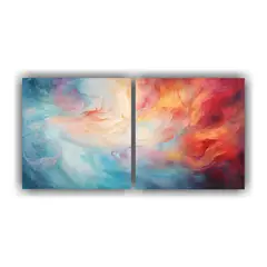 GENERICO - Cuadros Decorativos Abstractos Danza De Fuego Y 100x50 Cm