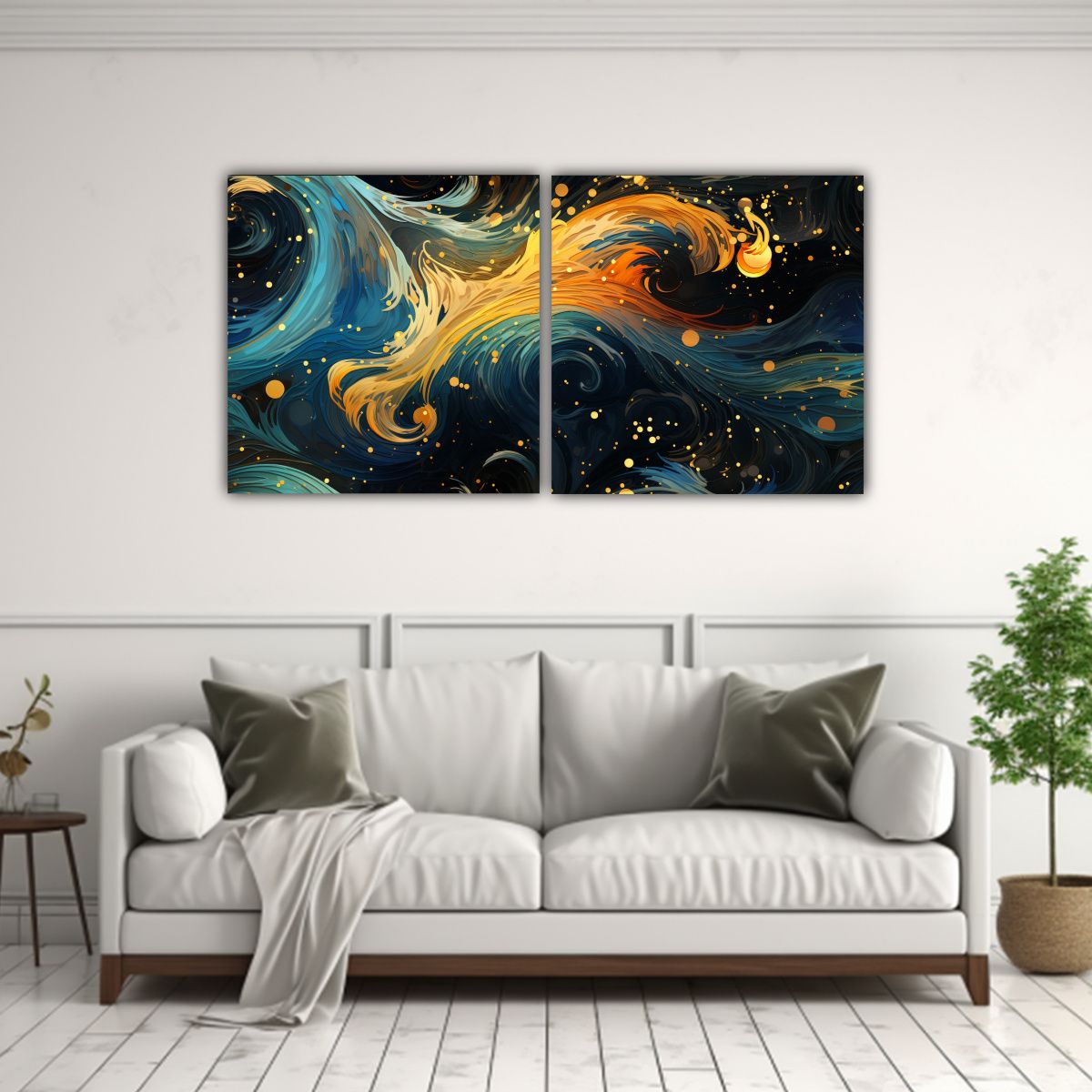 GENERICO - Pinturas Decorativas De Textura Fluida Con Formas 80x40 Cm