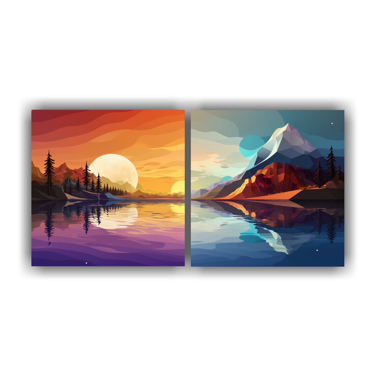 GENERICO - Paisajes Surrealistas Abstractos Estilo Plano Con 80x40 Cm