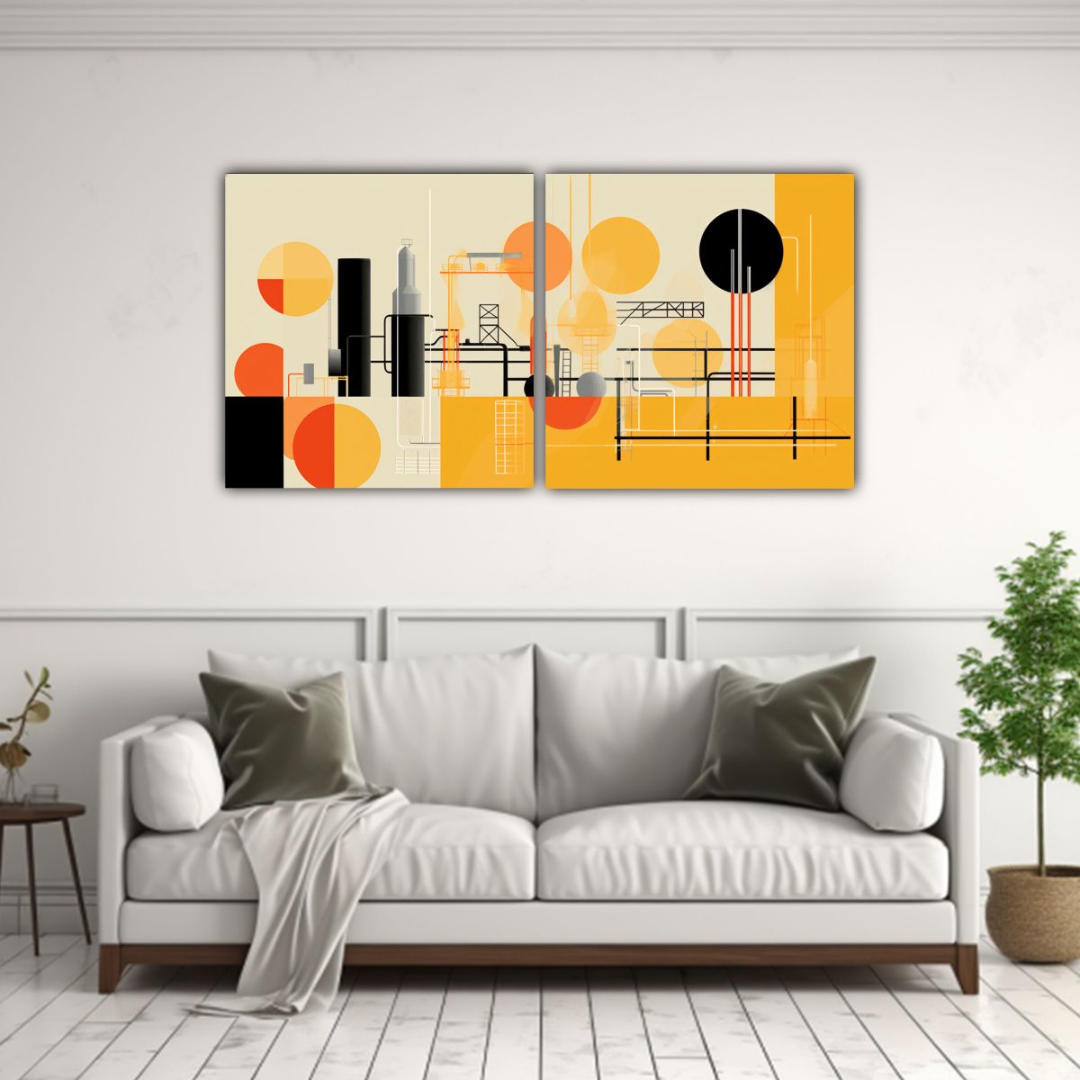 GENERICO - Cuadros Minimalistas Con Motivos De Fábrica De 80x40 Cm