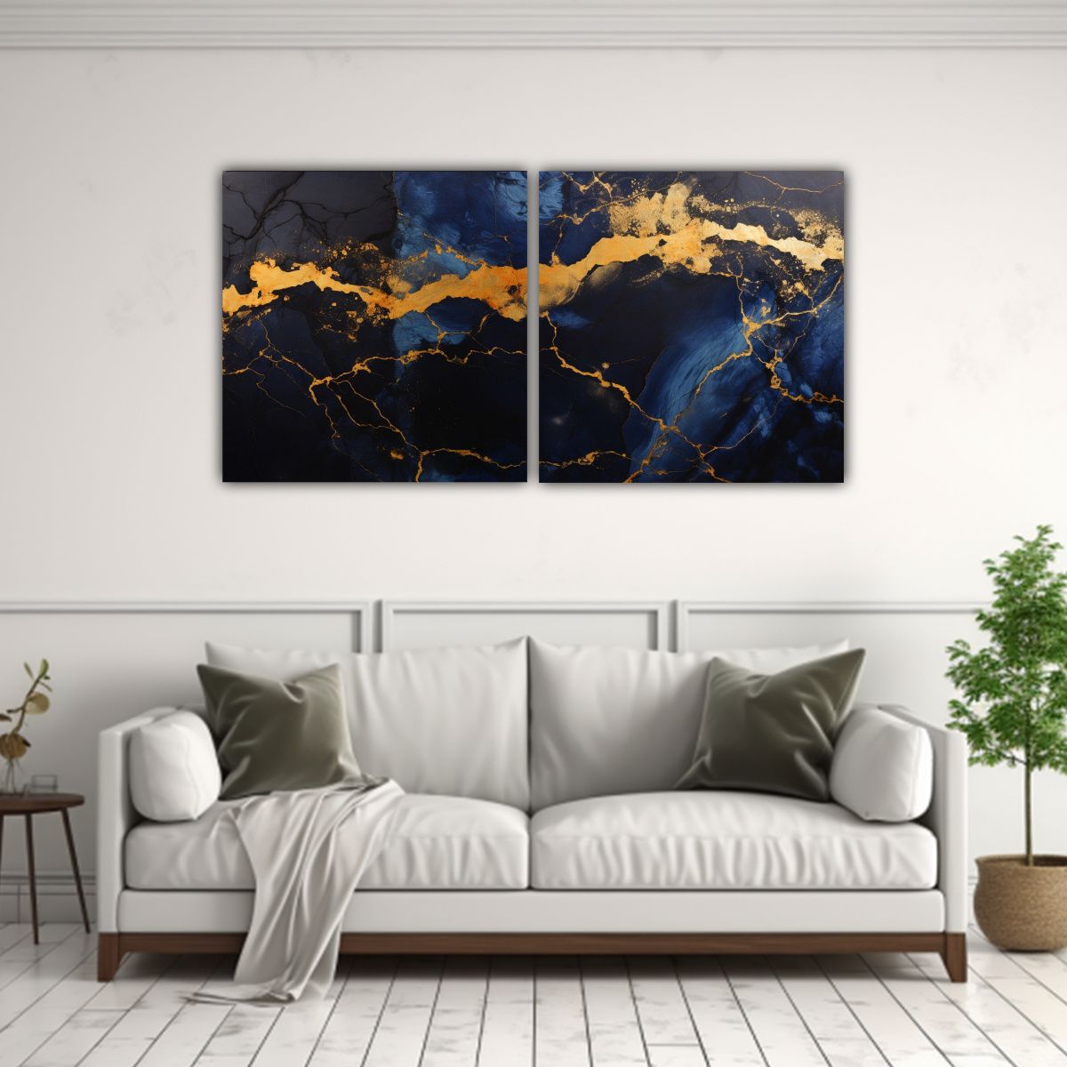 GENERICO - Cuadros Decorativos De Patrón De Mármol En 80x40 Cm