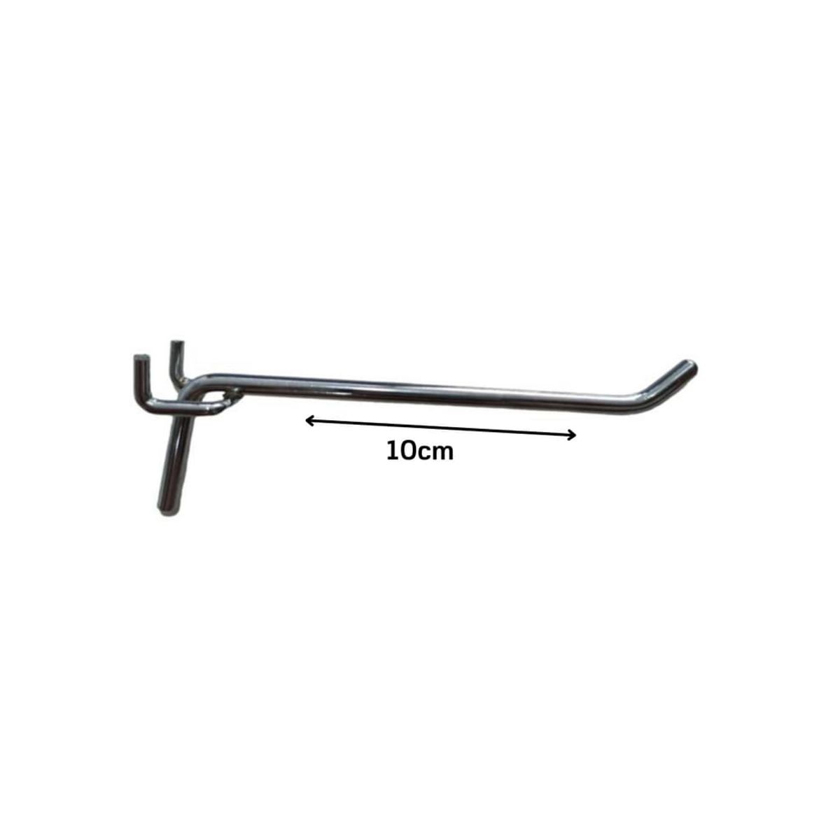 GENERICO - Pack 20 Ganchos de Metal para Panel Perforado 10cm Gms