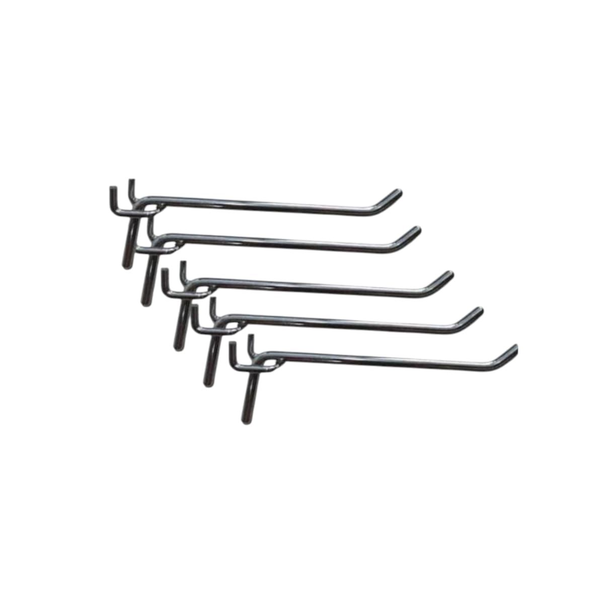 GENERICO - Pack 20 Ganchos de Metal para Panel Perforado 10cm Gms