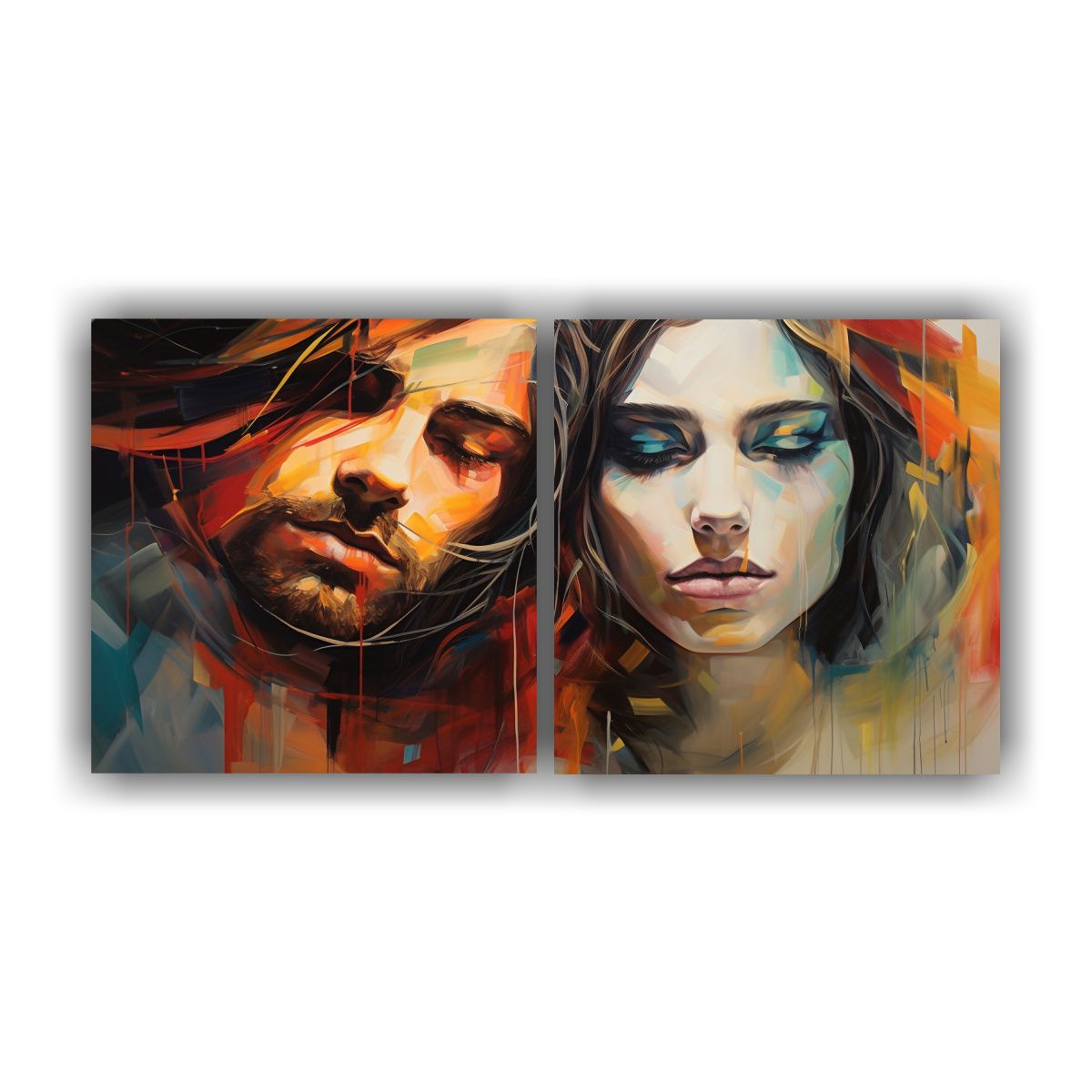 GENERICO - Pinturas Abstractas Parejas Arte Gráfico De Alta 100x50 Cm
