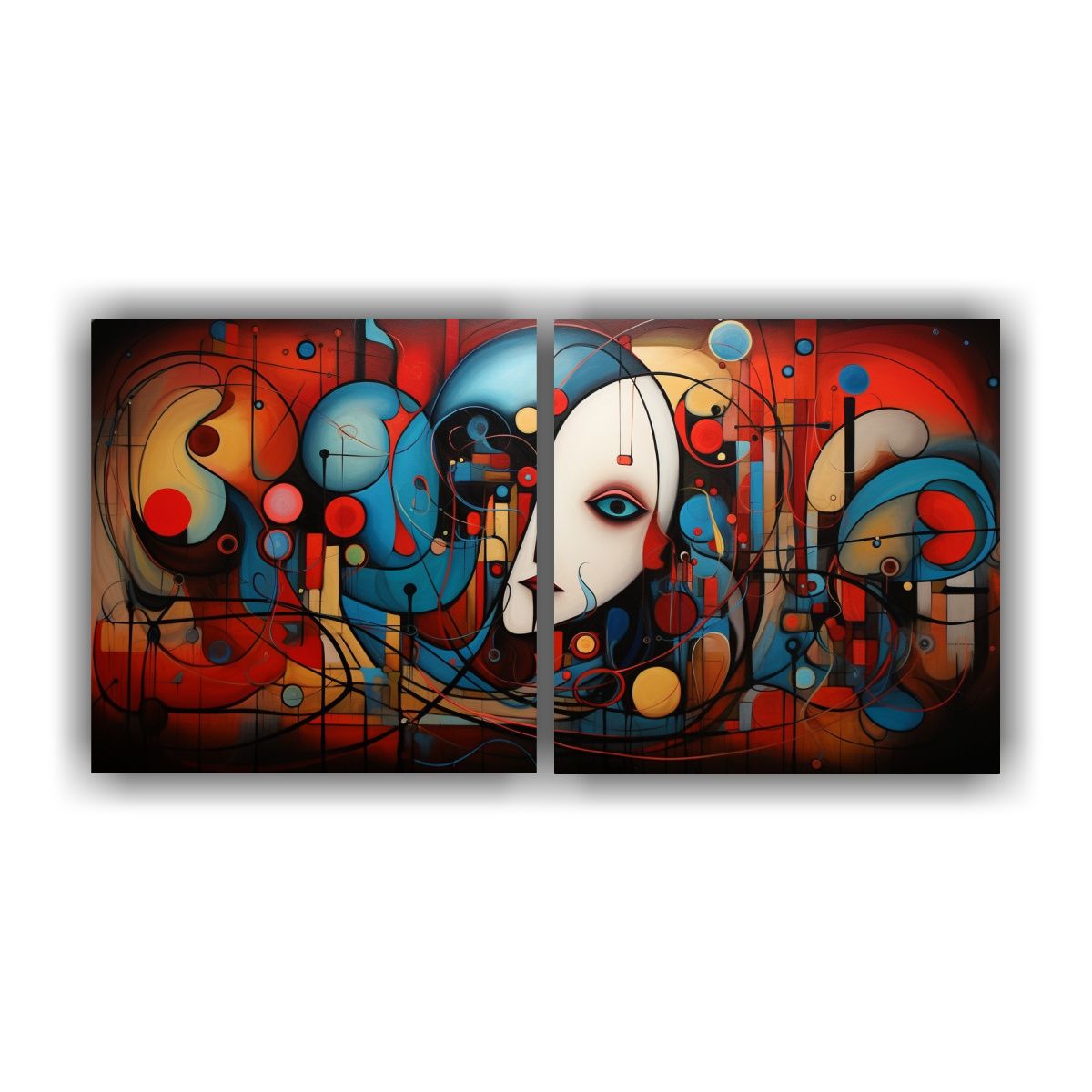 GENERICO - Pinturas Abstractas De Toros En Bastidor Para 100x50 Cm