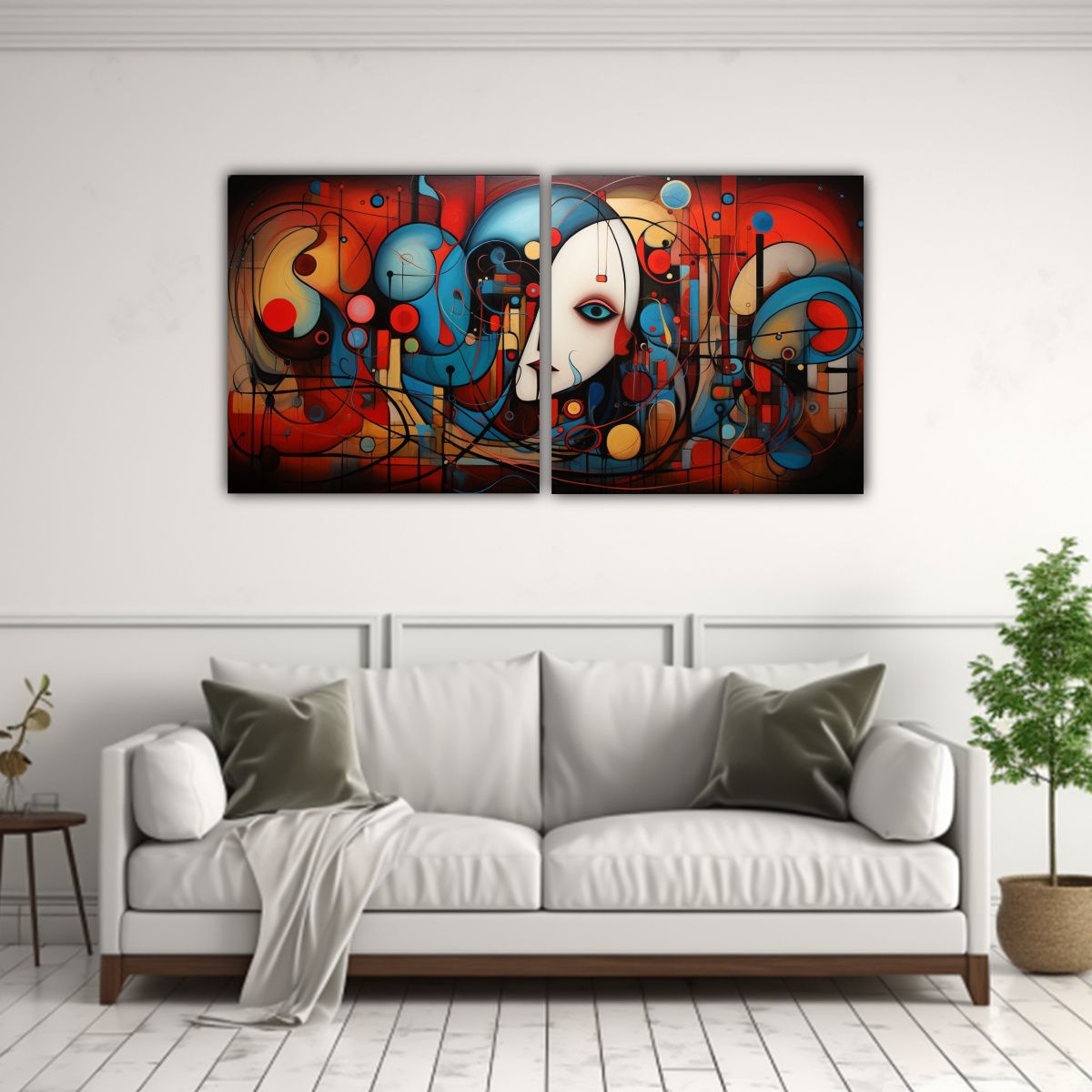 GENERICO - Pinturas Abstractas De Toros En Bastidor Para 100x50 Cm