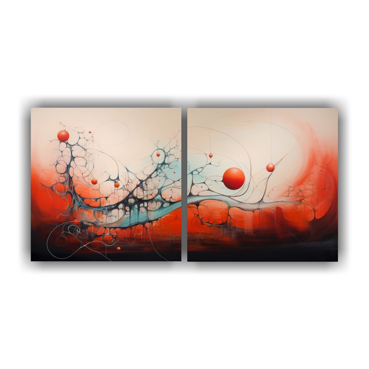 GENERICO - Pinturas Abstractas Contemporáneas Surrealistas 80x40 Cm