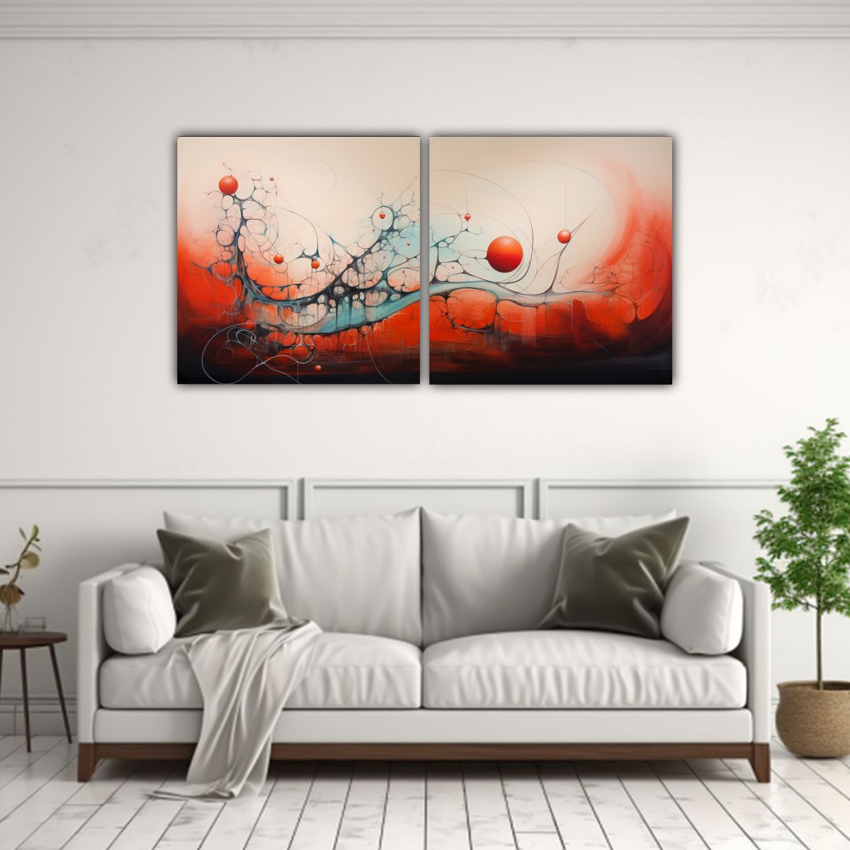 GENERICO - Pinturas Abstractas Contemporáneas Surrealistas 80x40 Cm