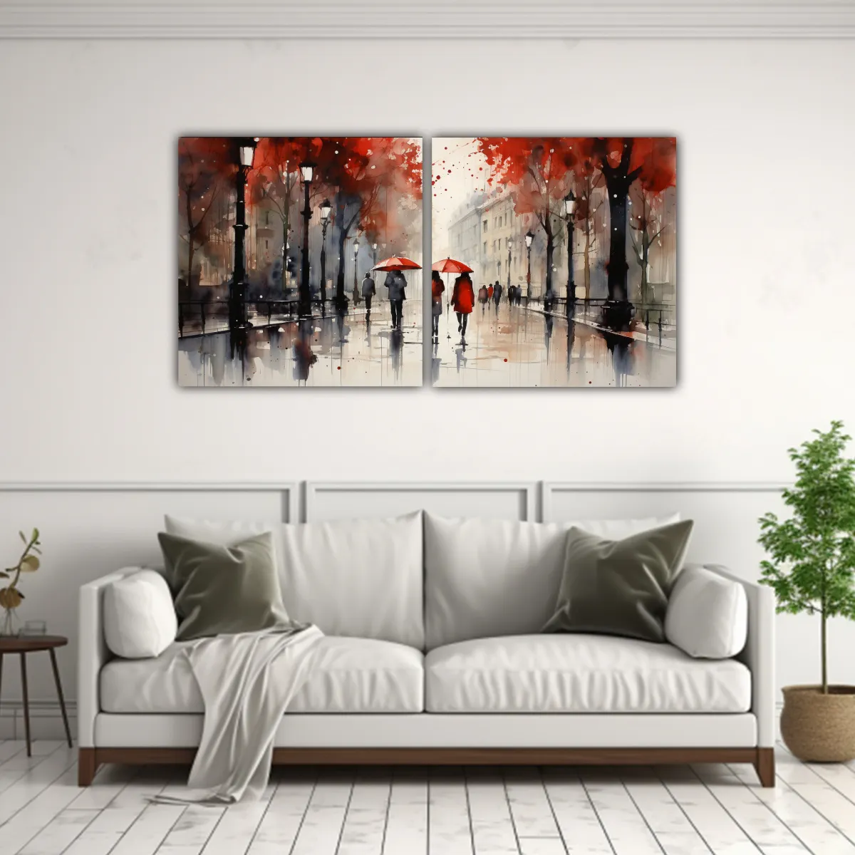 GENERICO - Cuadros Decorativos Personas Caminando Bajo La 100x50 Cm
