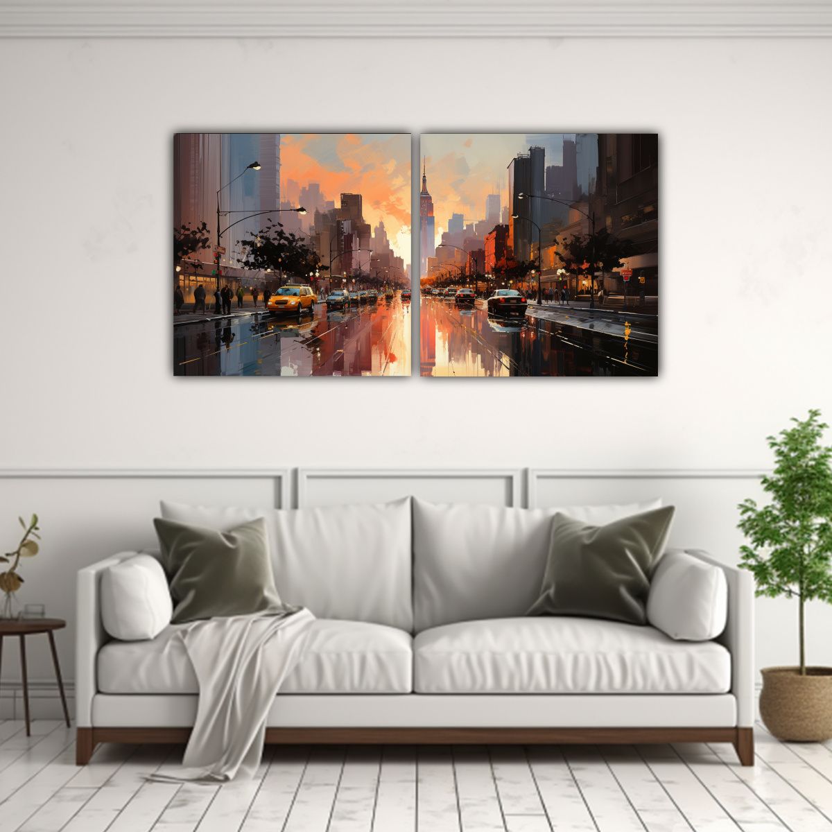 GENERICO - Cuadros Abstractos De 5th Avenue Con Color 60x30 Cm