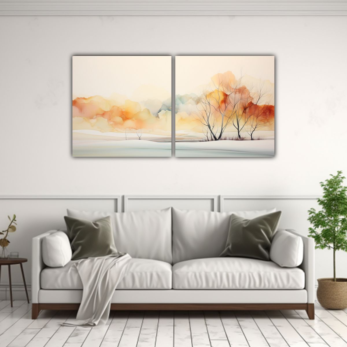 GENERICO - Pintura Abstracta En Acuarela Con Reflejo De 100x50 Cm