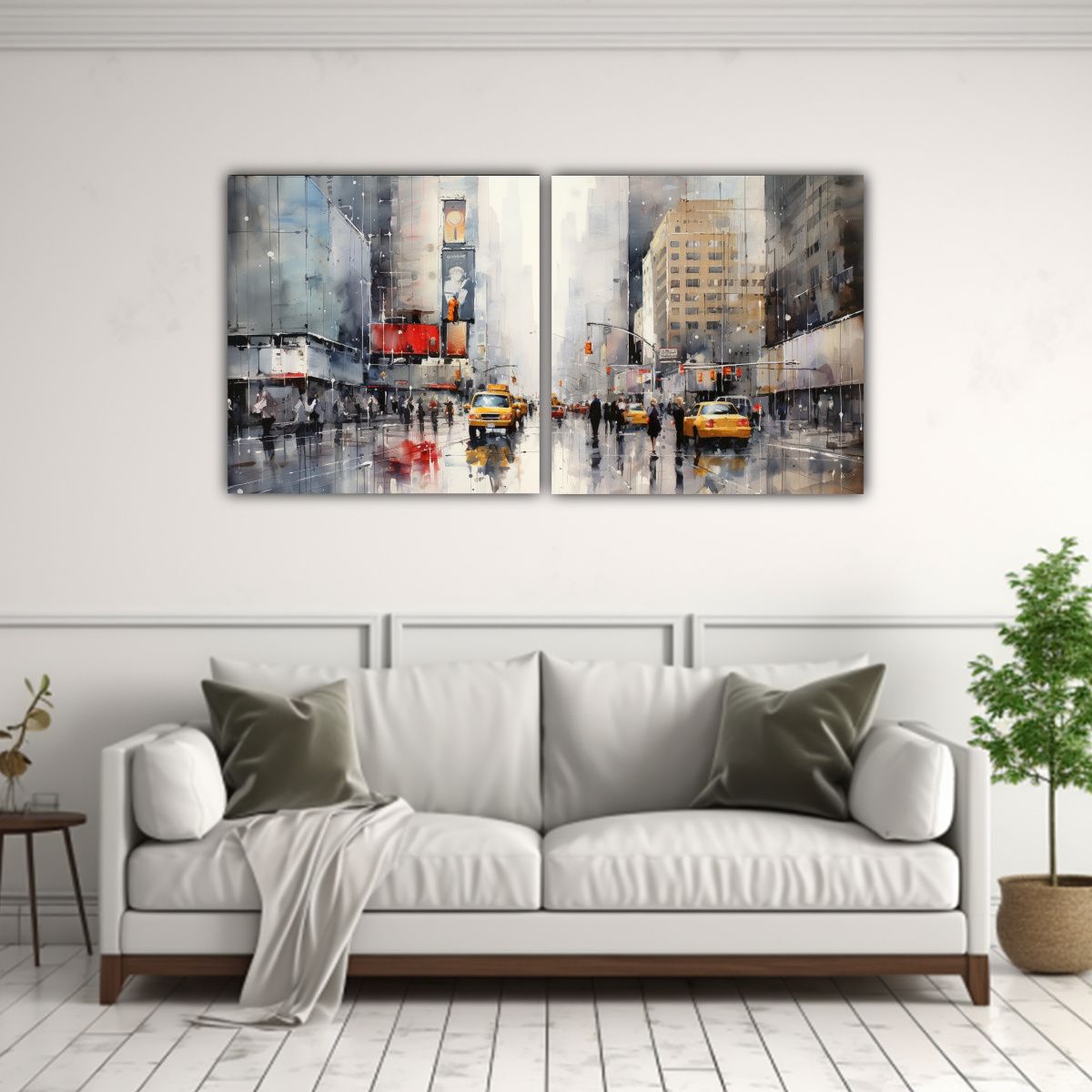 GENERICO - Conjunto 2 Pinturas Artes Moderno Ambiente Nueva 80x40 Cm
