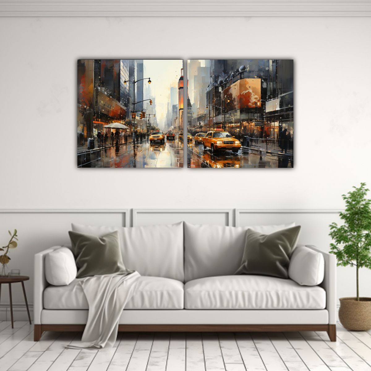 GENERICO - Pinturas Modernas De Nueva York En Colores 60x30 Cm