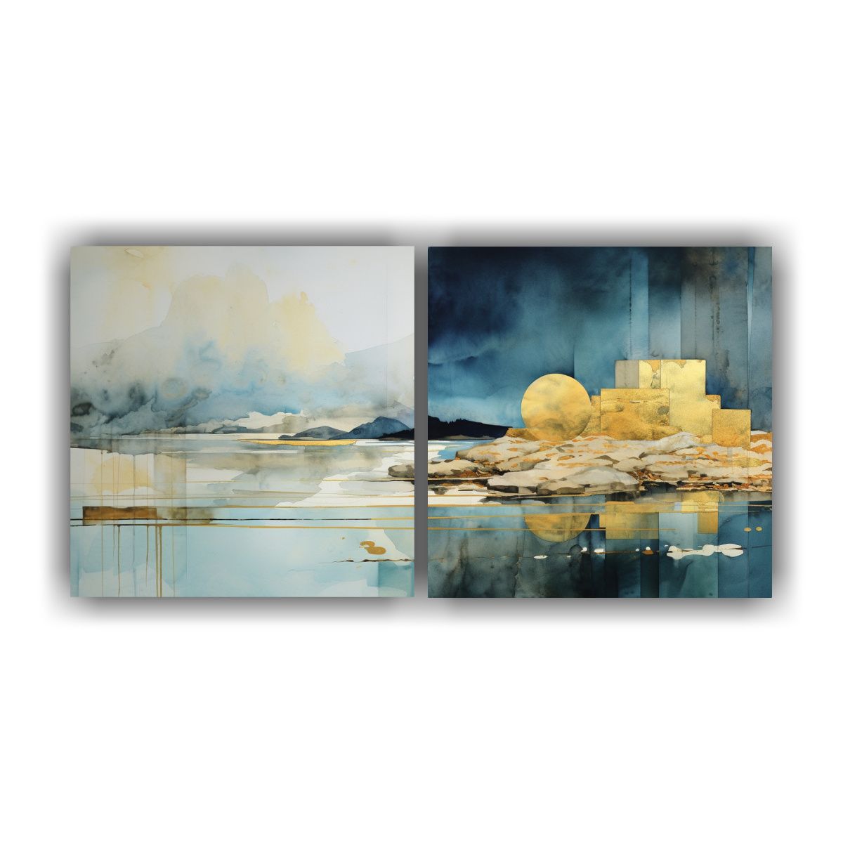 GENERICO - Pintura En Tela Con Vida En Dorado Y Acuarela 60x30 Cm