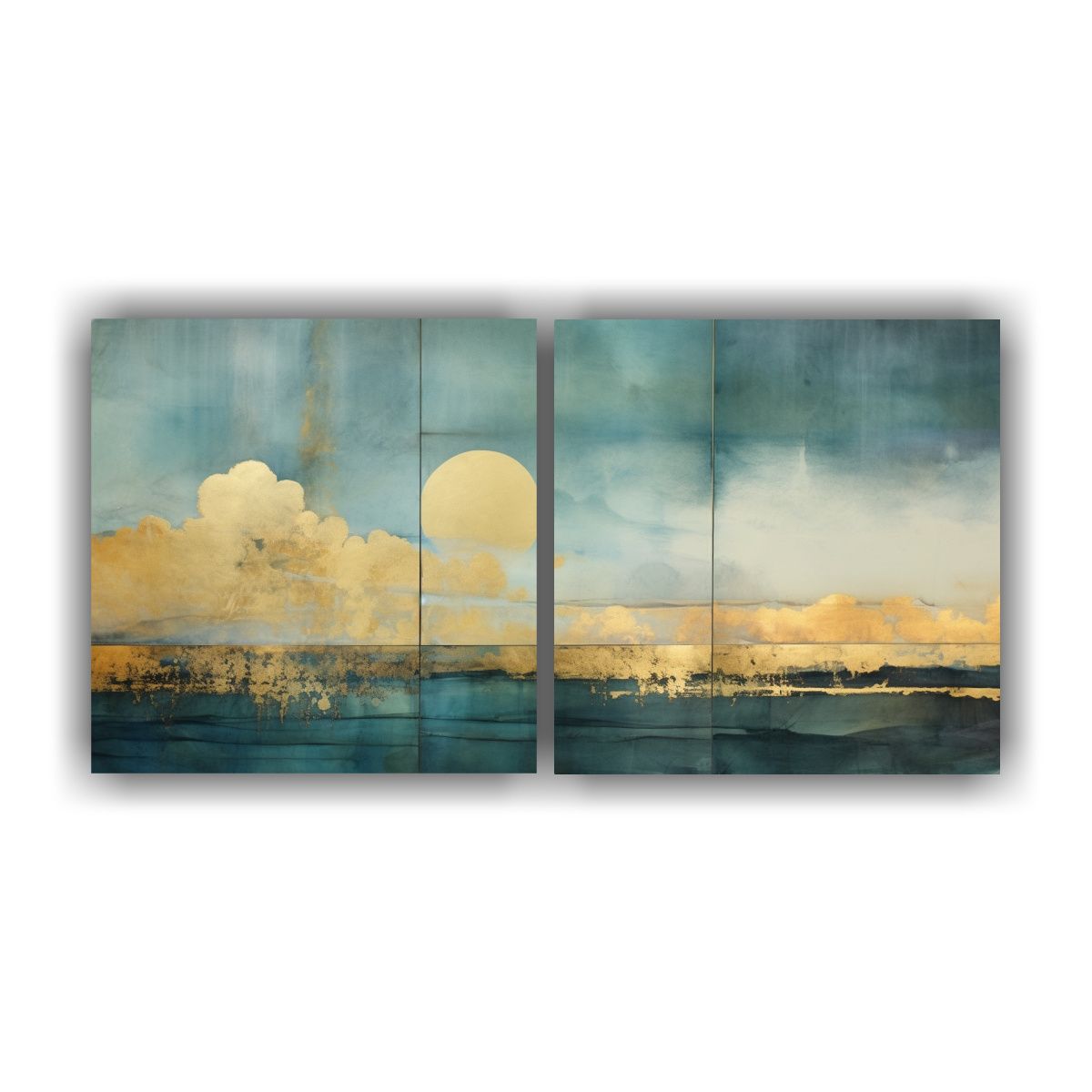 GENERICO - Díptico Pintura Exposición Imagen En Acuarela 80x40 Cm