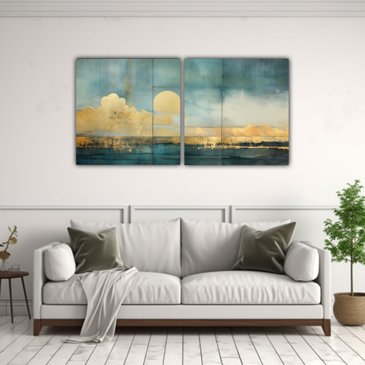 GENERICO - Díptico Pintura Exposición Imagen En Acuarela 80x40 Cm