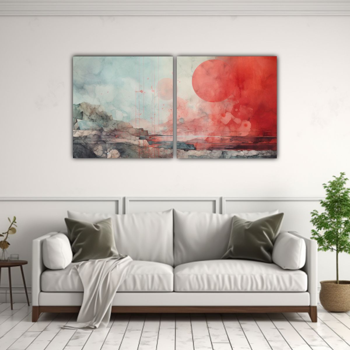 GENERICO - Pintura De Pared Inspiradora En Acuarela Rojo 100x50 Cm