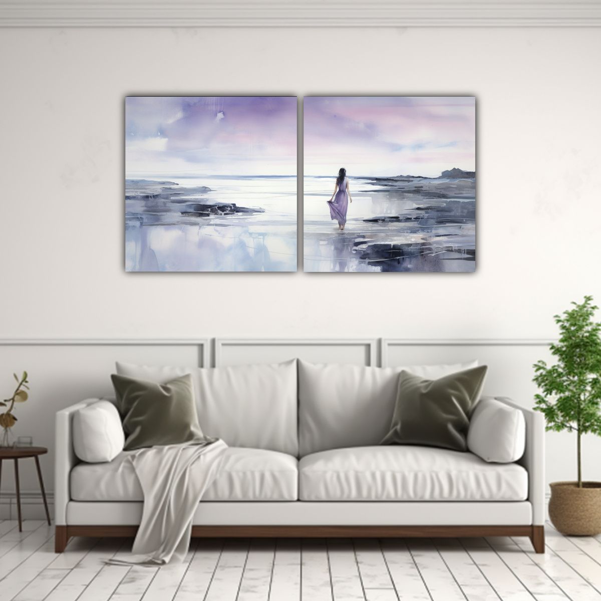 GENERICO - Cuadros Decorativos De Pintura Set 2 80x40 Cm