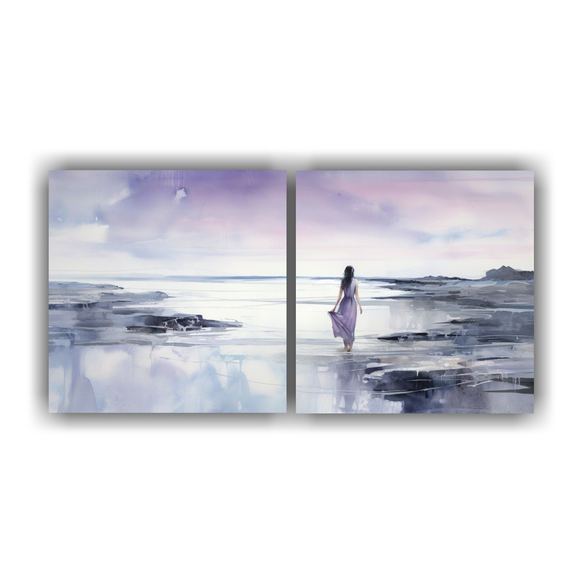 GENERICO - Cuadros Decorativos De Pintura Set 2 60x30 Cm