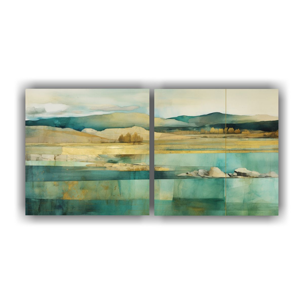 GENERICO - Pintura En Tela Abstracta Estética Con Acuarela 60x30 Cm