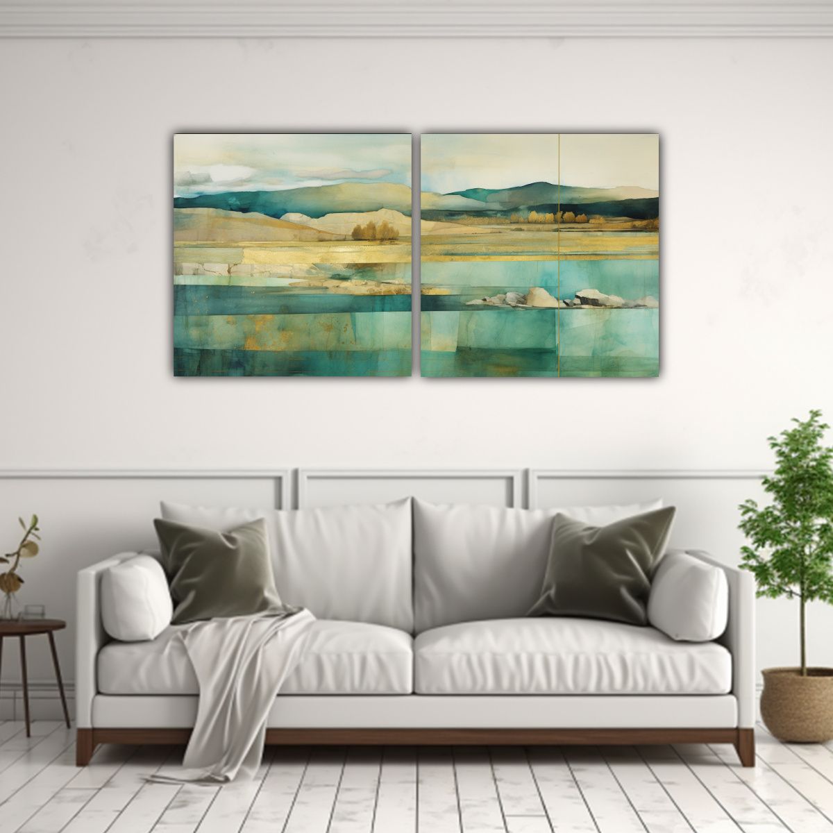 GENERICO - Pintura En Tela Abstracta Estética Con Acuarela 60x30 Cm