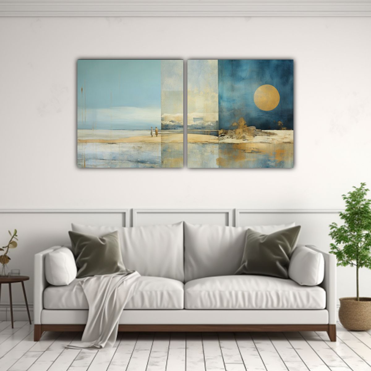 GENERICO - Pintura En Lienzo Decorativa Con Acuarelas De 80x40 Cm