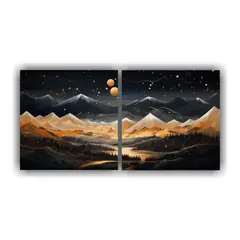 GENERICO - Cuadro Paisaje Montañoso Con Estilo Elegante 80x40 Cm