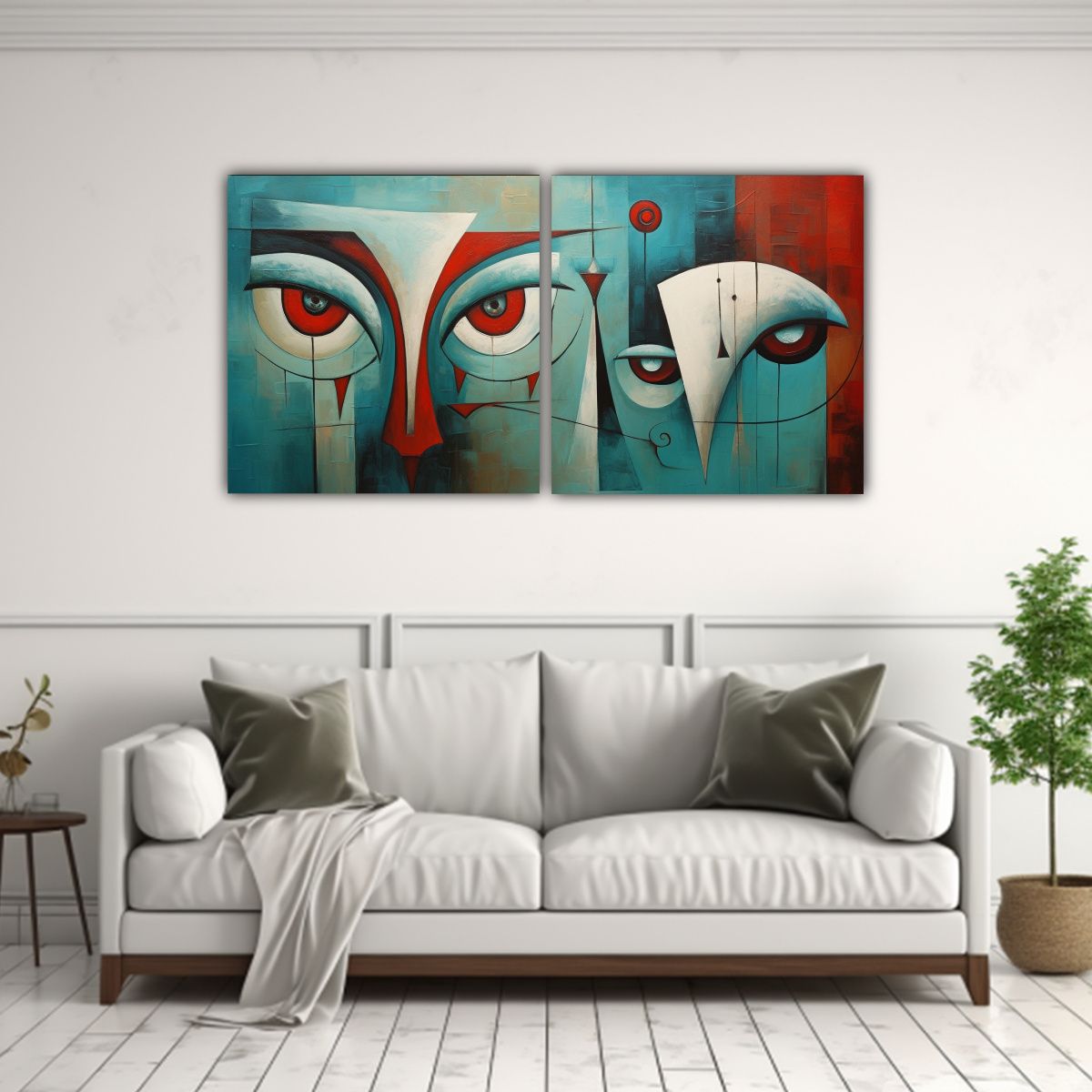 GENERICO - Lienzo Abstracto Turquesa Arte De Alta Calidad 80x40 Cm