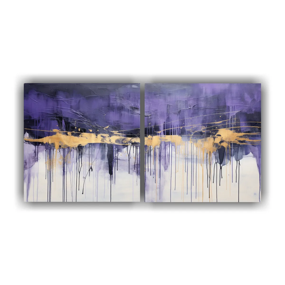 GENERICO - Dos Lienzos Abstracto Armonía Cromática 100x50 Cm