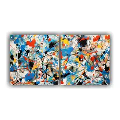 GENERICO - Pintura Decorativa Estilo Jackson Pollock Con 80x40 Cm